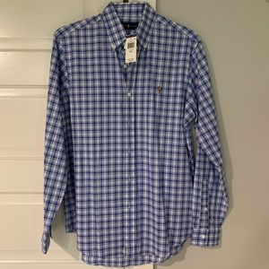 NWT Ralph Lauren Blue Plaid Button Down Shirt